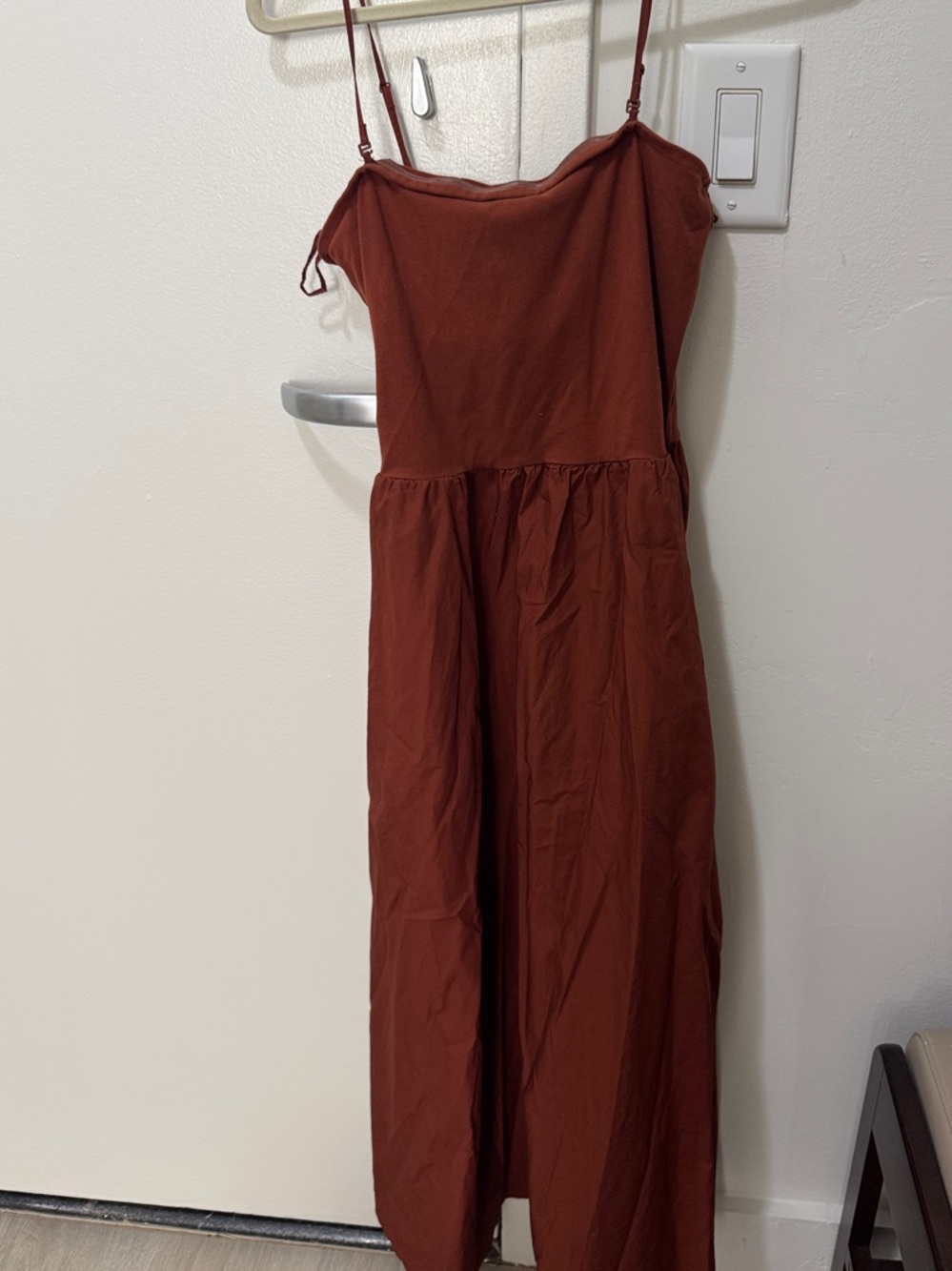 GAP Strapless Maxi Dress in Deep Rust